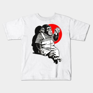 Little monkey sitting and well dressed Kids T-Shirt